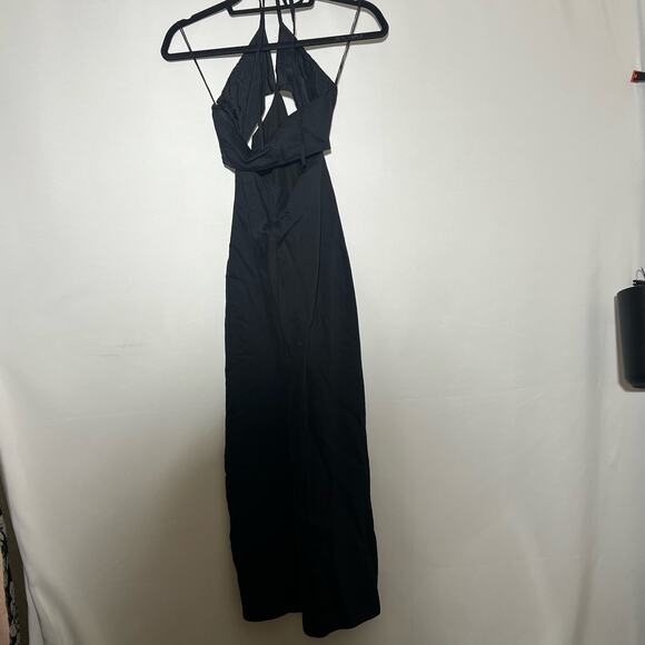 Marina Moscone RTR Shipwrecked Cutaway Dress Black Women Size 6 Virgin Wool Silk - Picture 7 of 12